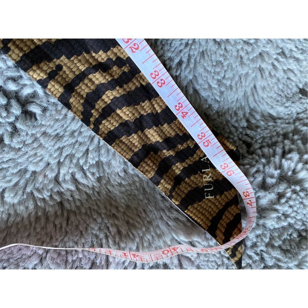 Furla Women's Black & Brown Modern Zebra Print Scarf One Size - Picture 13 of 14